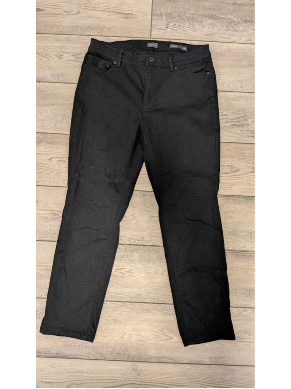 J Jill Denim High Rise Straight Leg Black Jeans Petite 14P